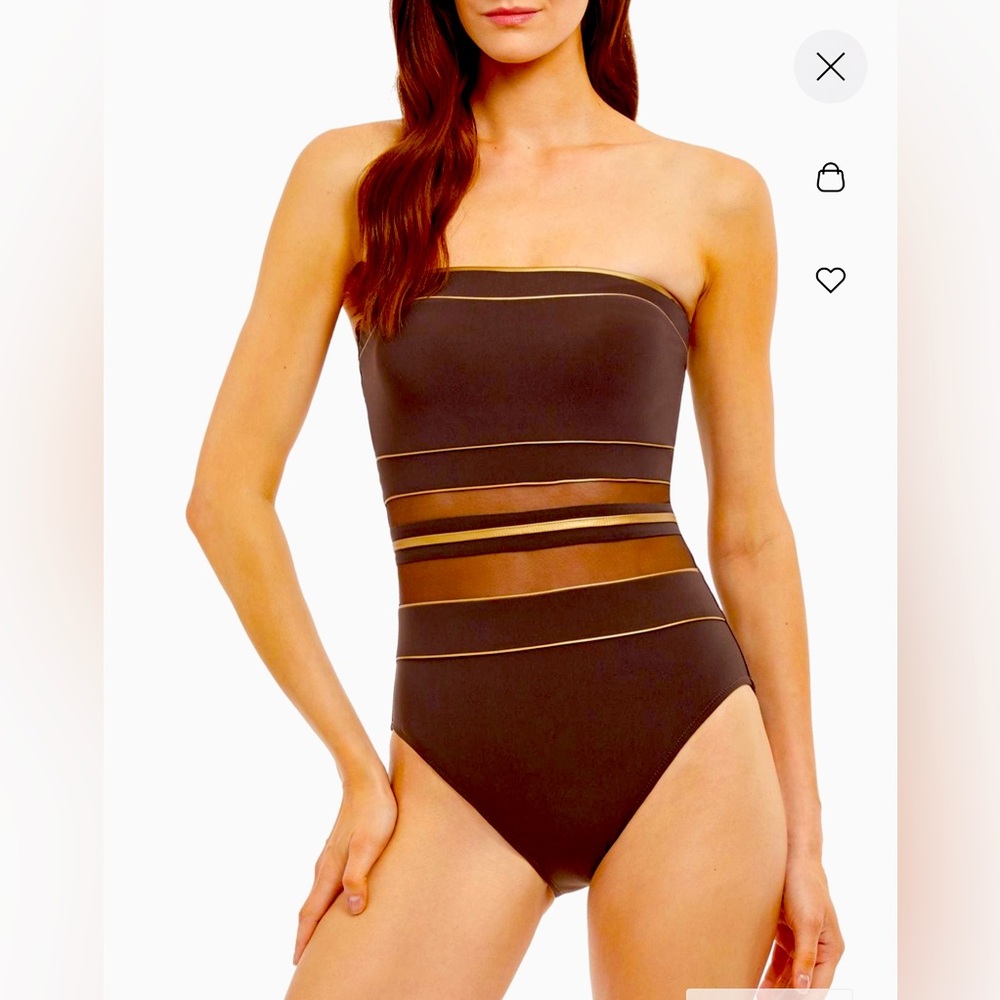 Elegant Black Strapless Swimsuit